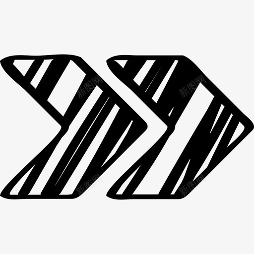 草图箭头成对指向右侧草图箭头图标svg_新图网 https://ixintu.com 草图箭头 草图箭头成对指向右侧