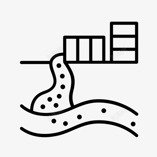 水污染有毒河流图标svg_新图网 https://ixintu.com 化学 土地 地下水 有毒 水污染 污染 污染水 污染线 河流 环境