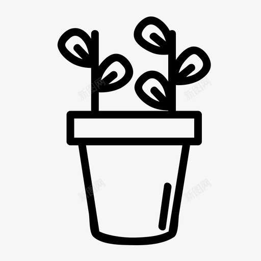 藤蔓花盆植物图标svg_新图网 https://ixintu.com 匍匐植物 叶子 园艺 植物 灌木 花园 花盆 蔓生植物 藤蔓
