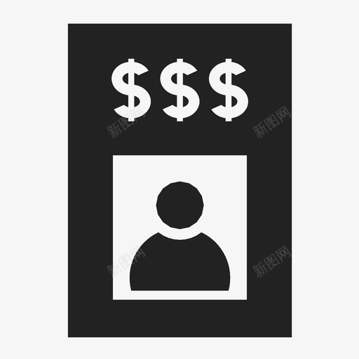 通缉海报罪犯信息搜索图标svg_新图网 https://ixintu.com 印刷品 失踪搜索 奖励 指示 搜索 法律 照片 罪犯信息 通缉海报 金钱