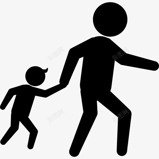 一个成年人和一个孩子人犯罪思想的轮廓图标svg_新图网 https://ixintu.com 一个成年人和一个孩子 人 犯罪思想的轮廓