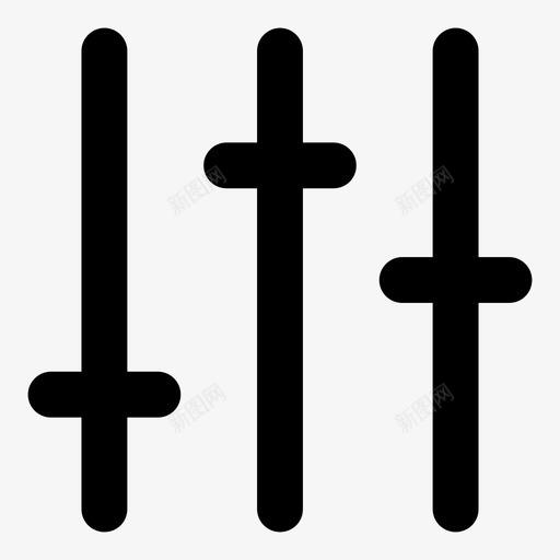 设置滑块暂停图标svg_新图网 https://ixintu.com ui元素轮廓粗体 删除 加号 均衡器 声音 忽略 指示 暂停 混音器 滑块 设置