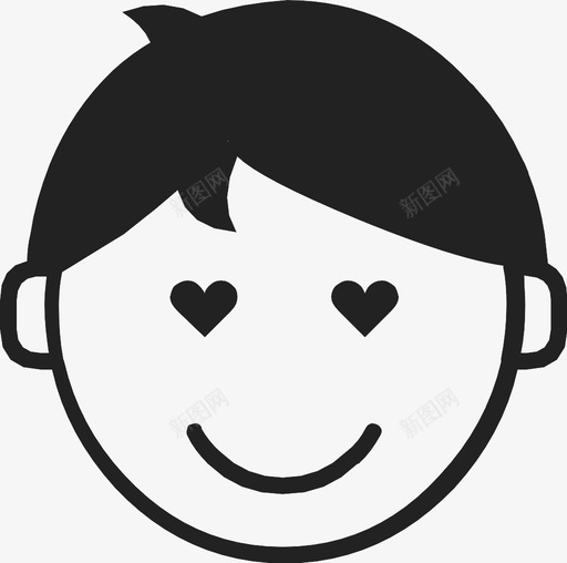 恋爱中的男孩微笑心情图标svg_新图网 https://ixintu.com 多情 微笑 心 心情 快乐 恋爱 恋爱中的男孩 情感 感觉 爱 脸