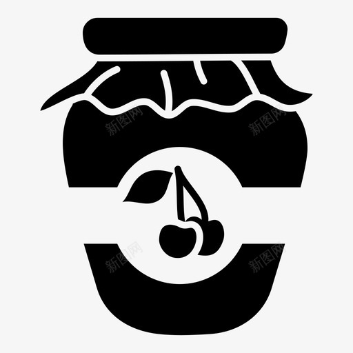 樱桃酱食品水果图标svg_新图网 https://ixintu.com 果酱瓶 樱桃酱 水果 甜 粘 红 防腐剂 食品