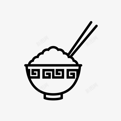 米饭亚洲人碗图标svg_新图网 https://ixintu.com 中餐 亚洲人 吃 来自世界的食物 碗 筷子 米饭 粥 食 饭