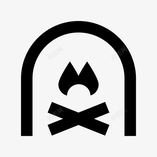 壁炉烟囱火图标svg_新图网 https://ixintu.com 地方 壁炉 室内壁炉 火 烟囱 美容和水疗材料设计图标