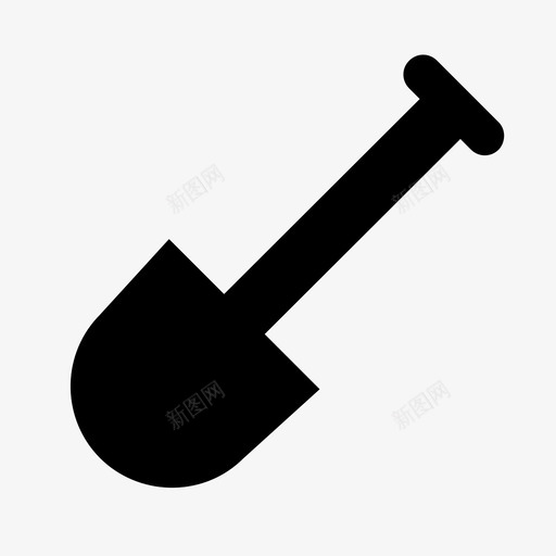 金属勺工具铁锹图标svg_新图网 https://ixintu.com 园艺 工作 工具 手柄 挖掘 景观美化 金属勺 铁锹 铲子