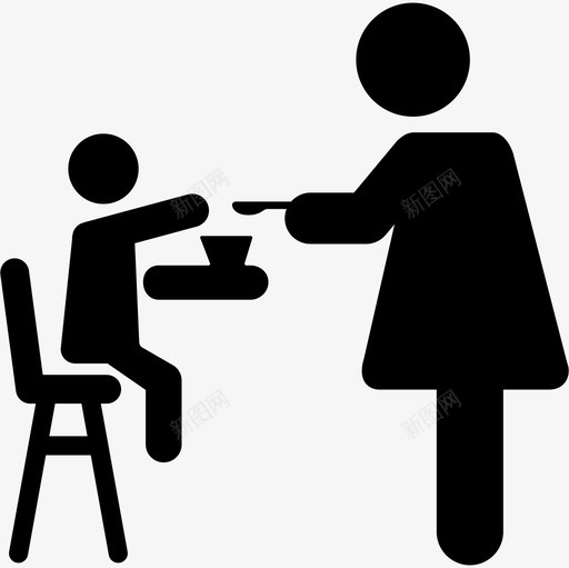 母亲给儿子吃的家庭偶像图标svg_新图网 https://ixintu.com 家庭偶像 母亲给儿子吃的