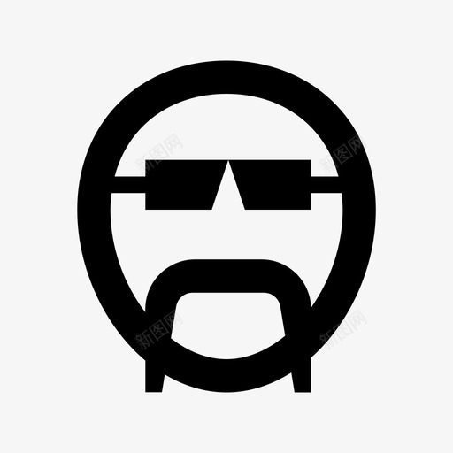 人胡子男性化身图标svg_新图网 https://ixintu.com 人 人头像材料设计图标 卡通脸 男性化身 眼镜 绅士 胡子 角色