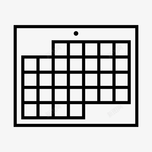 挂历计划月份图标svg_新图网 https://ixintu.com 事件 列表 卡片 年鉴 挂历 日期 日程表 日记 月份 计划 议程