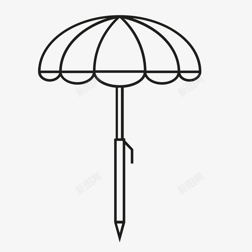 沙滩伞夏天图标svg_新图网 https://ixintu.com 夏天 沙滩伞