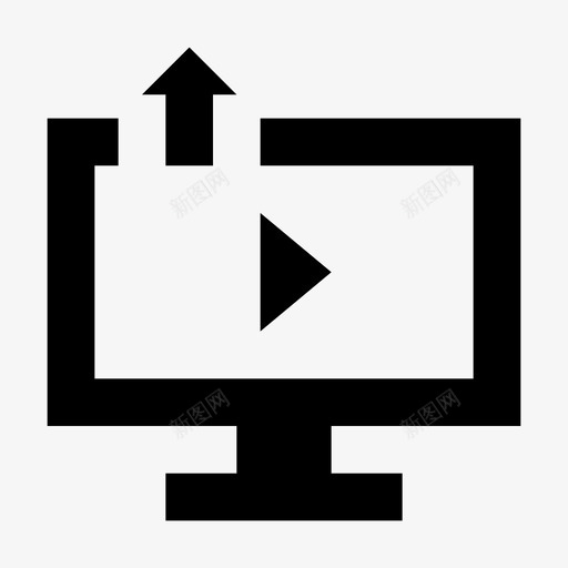 媒体播放器电脑显示器图标svg_新图网 https://ixintu.com 上传 云数据技术材料设计图标 在线电影 在线视频 媒体播放器 显示器 流媒体 电影播放器 电脑