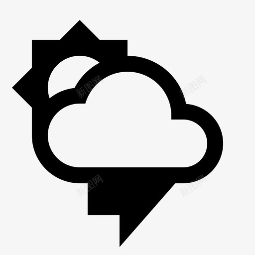 白天雷雨太阳材料图标svg_新图网 https://ixintu.com 云 天气 太阳 材料设计 材料设计天气迷你 气候 白天雷雨 闪电
