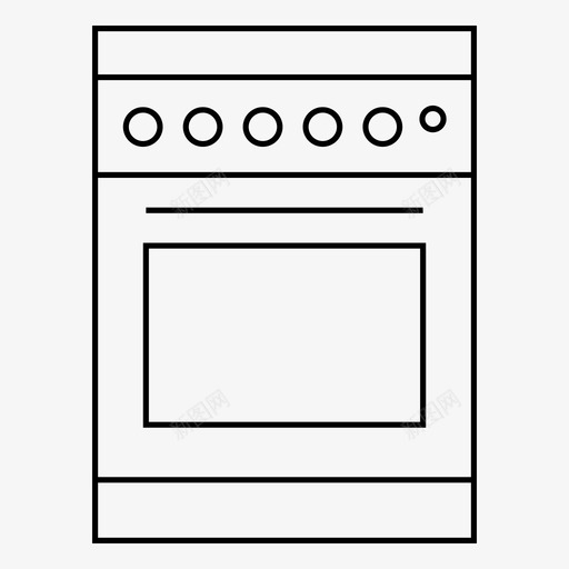 烤箱炉子毛边图标svg_新图网 https://ixintu.com 厨房 家用 宽 毛边 火 炉子 烤箱 烹饪 美味 闷热 队形
