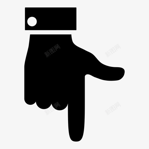 向下移动食指图标svg_新图网 https://ixintu.com 向下 手 手势 拇指 方向 移动 箭头 袖扣 食指