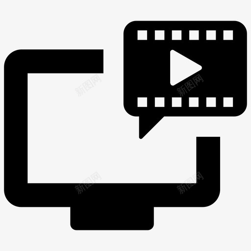 媒体播放器视频屏幕图标svg_新图网 https://ixintu.com 基础 媒体播放器 屏幕 技术 激活 电脑 观看 视频 音乐