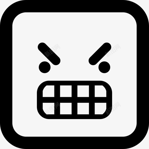 愤怒的表情方块脸界面情绪方块图标svg_新图网 https://ixintu.com 情绪方块 愤怒的表情方块脸 界面