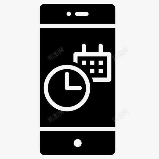 日程表智能手机计划图标svg_新图网 https://ixintu.com 事件 同步 日历 日程表 时钟 智能手机 移动 移动和服务第三卷固体 计划 计算