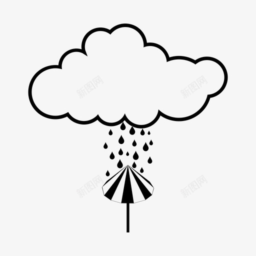 多云天气伞图标svg_新图网 https://ixintu.com 伞 凉爽 多云 天气 天空 旅行 雨 雨伞 雾