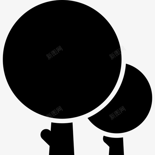 树木与圆形树叶相配自然树的图标svg_新图网 https://ixintu.com 树木与圆形树叶相配 树的图标 自然