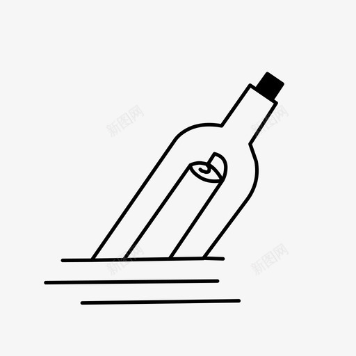 瓶子里的信息庸俗度假图标svg_新图网 https://ixintu.com 假日 夏天 度假 庸俗 扔 接收 旅行 海洋 瓶子里的信息 积水