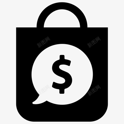 购物袋派钱图标svg_新图网 https://ixintu.com 形成 时尚 沿着 派 烘干 电子商务 符号卷5 购物篮 购物袋 钱