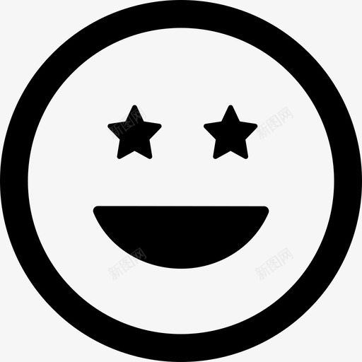 笑眯眯的笑脸上有星星般的眼睛界面情绪圆润图标svg_新图网 https://ixintu.com 情绪圆润 界面 笑眯眯的笑脸上有星星般的眼睛