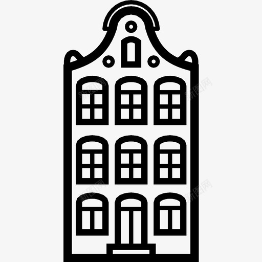 阿姆斯特丹大厦尖顶住宅图标svg_新图网 https://ixintu.com 住宅 兑换 公寓 夏普纳 尖顶 建筑物 提款 货币 阿姆斯特丹大厦