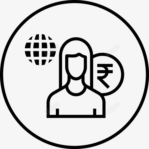 女商人财富薪水图标svg_新图网 https://ixintu.com 商业金融圆桌会议 女商人 女性 工人 老板 薪水 财富 货币 金融 金钱 雇员