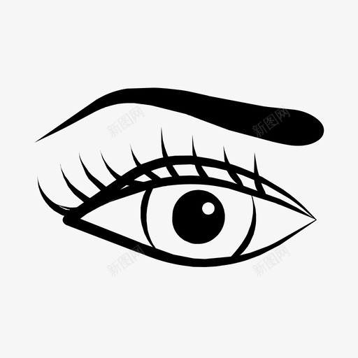 眼睛眉毛女性化图标svg_新图网 https://ixintu.com 化妆 可见 女性化 女性眼睛 左眼 开放式 眉毛 眼睛