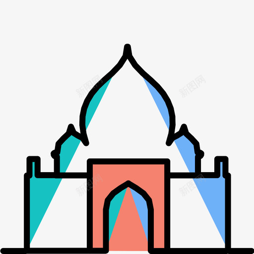 泰姬陵寺庙展品图标svg_新图网 https://ixintu.com 印度 寺庙 展品 建筑 材料 泰姬陵 物品 鉴定 阿格拉 陵墓