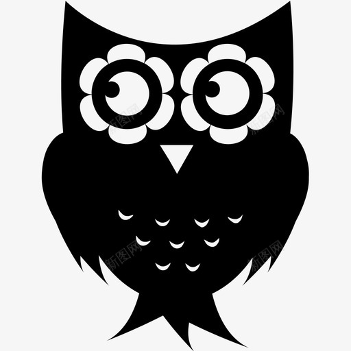 猫头鹰动物鸟图标svg_新图网 https://ixintu.com 动物 叫声 向右看 夜晚 夜间活动 猫头鹰 猫头鹰鸟 鸟