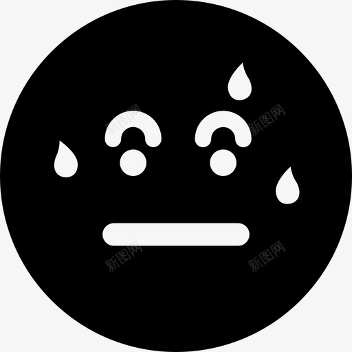 出汗表情方脸界面情绪充盈图标svg_新图网 https://ixintu.com 出汗表情方脸 情绪充盈 界面