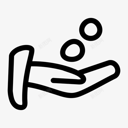 接受捐赠手掌打开图标svg_新图网 https://ixintu.com 借款 手 手掌 打开 抚摸 接受捐赠 收入 硬币 礼物 给予