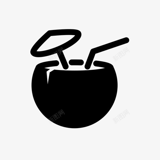 椰子已售出不含图标svg_新图网 https://ixintu.com 不含 保留 已售出 果汁 椰子 热带 粗体 饮料 鸡尾酒 黄金
