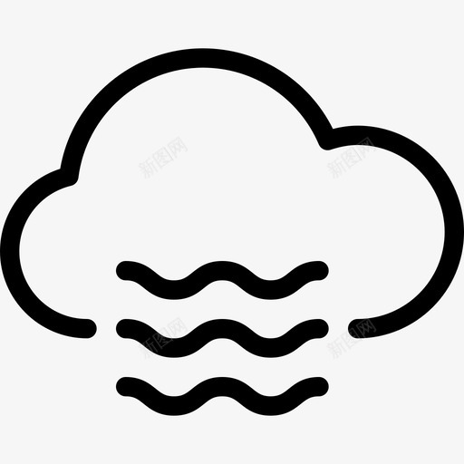 雾云多云黑暗图标svg_新图网 https://ixintu.com 多云 天气 天气线图标 天气预报 雾云 黑暗