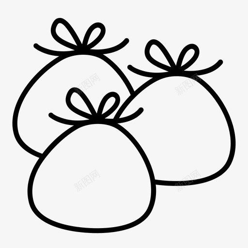 袋子三个奖品图标svg_新图网 https://ixintu.com 三个 奖品 战利品 母舰 结 行李 袋子 许多