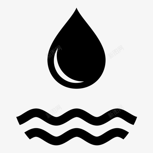 滴在海里水海洋图标svg_新图网 https://ixintu.com 水 波 海洋 滴在海里 降水 雨