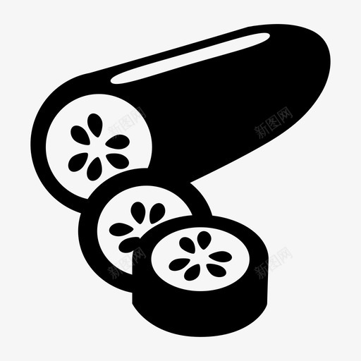 黄瓜绿色配料图标svg_新图网 https://ixintu.com 切片蔬菜 植物 沙拉 绿色 蔬菜 配料 黄瓜