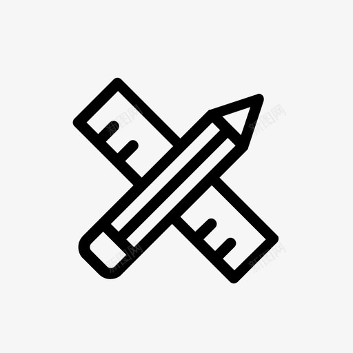 铅笔和尺子用品学校图标svg_新图网 https://ixintu.com 书写 交叉 刻度 各种线图标 学校 教育 测量 用品 铅笔和尺子