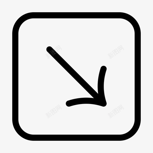 右下倾斜符号图标svg_新图网 https://ixintu.com 倾斜 加号 右下 向前 对角线 指示 新建 方形 符号 线箭头