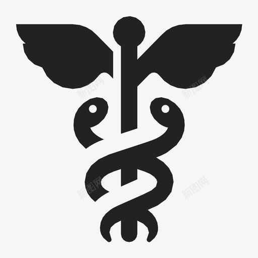 卡丢修斯治疗杖图标svg_新图网 https://ixintu.com 健康 医药 卡丢修斯 希腊语 杖 水银 治疗 翅膀 翅膀翼 蛇 赫密士