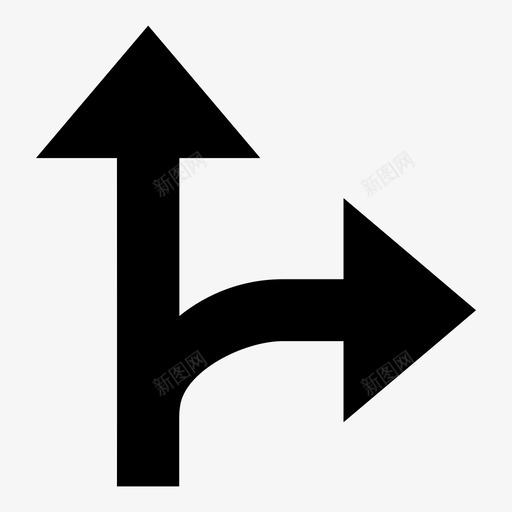 分离转向拆分箭头图标svg_新图网 https://ixintu.com 分割 分离 导航 导航箭头 拆分箭头 转向 连接 选择 重新路由
