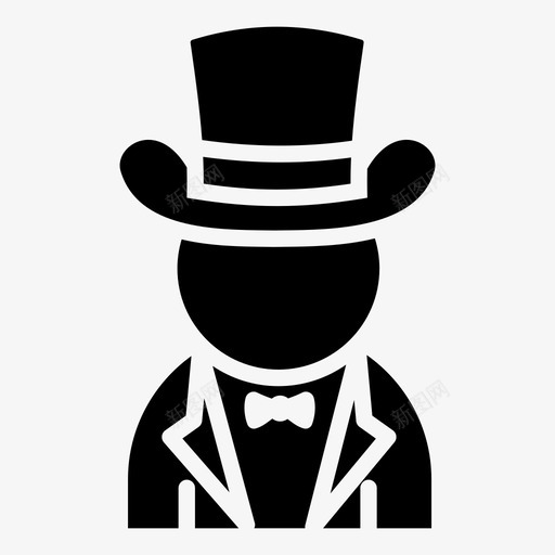 魔术师用户技巧图标svg_新图网 https://ixintu.com 专业人士 卡片 小丑 巫师 技巧 用户 男人 魔术师