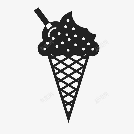 冰淇淋筒冷的甜点图标svg_新图网 https://ixintu.com 冰淇淋 冰淇淋筒 冷冻食品 冷的 夏季 甜点 糕点 食物
