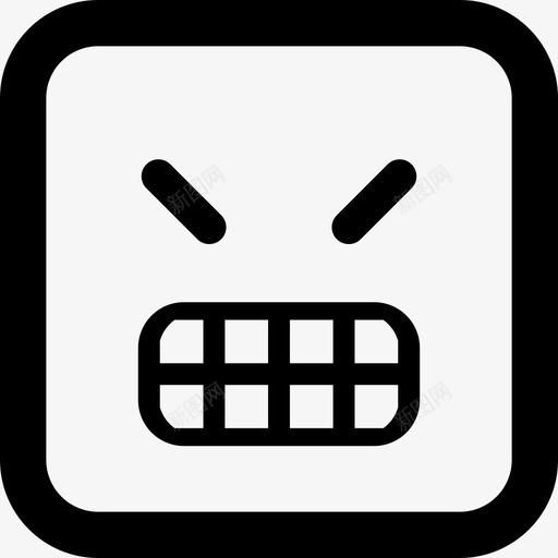愤怒表情方块脸界面情绪方块图标svg_新图网 https://ixintu.com 情绪方块 愤怒表情方块脸 界面