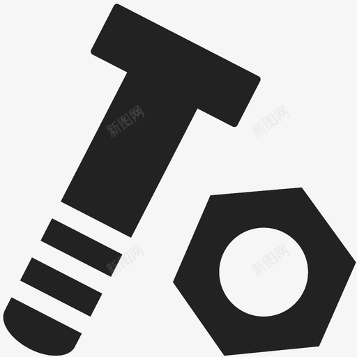 螺帽工具螺纹图标svg_新图网 https://ixintu.com 五金 固定 工作 工具 建筑 木工 紧固件 螺帽 螺栓 螺纹