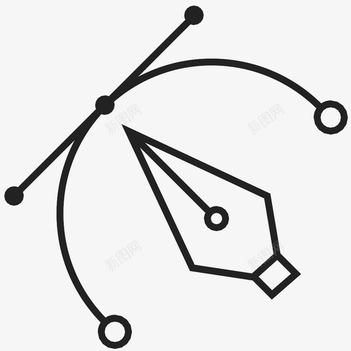 钢笔工具铅笔笔尖图标svg_新图网 https://ixintu.com 书写 插图 数码艺术 曲线 笔尖 绘图 设计师 钢笔工具 铅笔