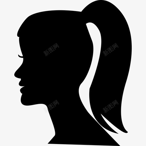 马尾辫女人头人发廊图标svg_新图网 https://ixintu.com 人 发廊 马尾辫女人头
