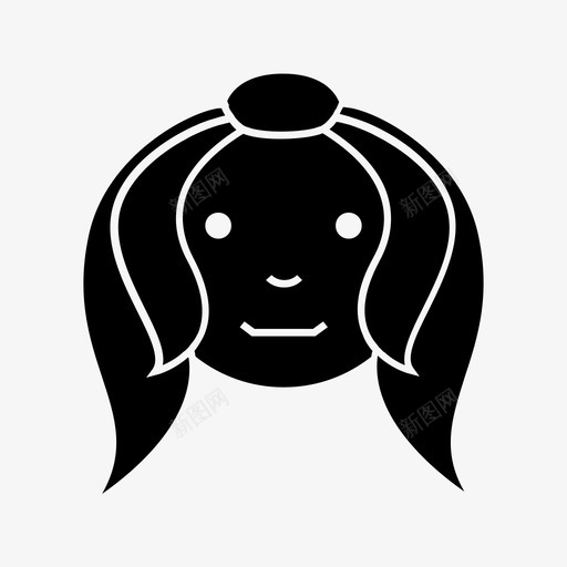 中等长度波浪波浪形温顺图标svg_新图网 https://ixintu.com 中等头发 中等长度波浪 发型 女孩 女性 时尚 波浪形 温顺